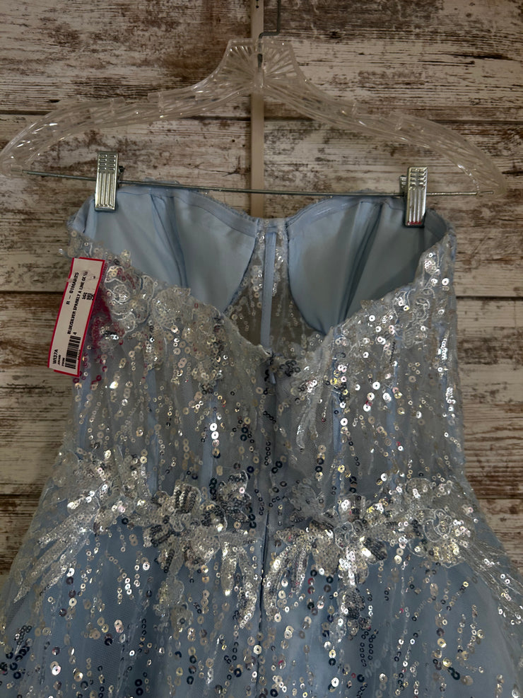 BLUE/SILVER SPARKLY A LINE GOW