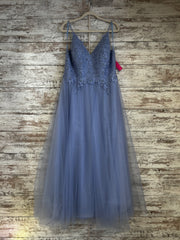 BLUE/FLORAL A LINE GOWN