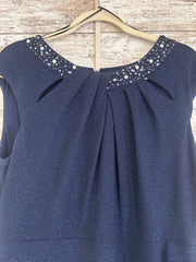 NAVY SPARKLY LONG EVENING GOWN