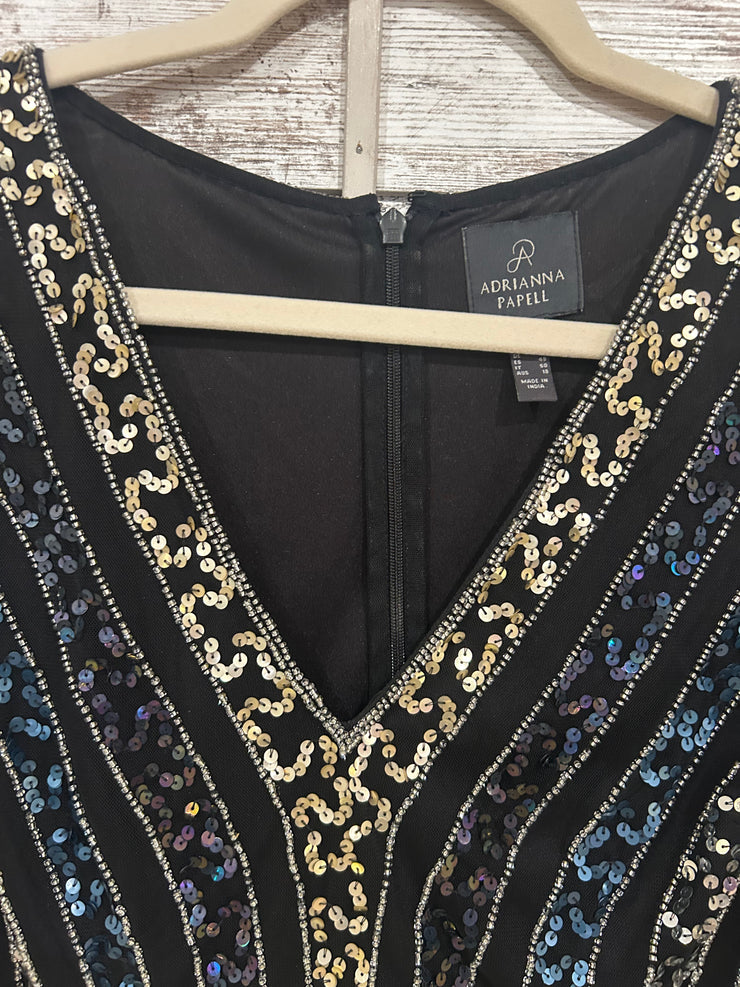 BLACK SEQUIN LONG SLEEVE TOP