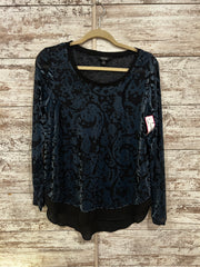 BLACK/BLUE SHEER TOP