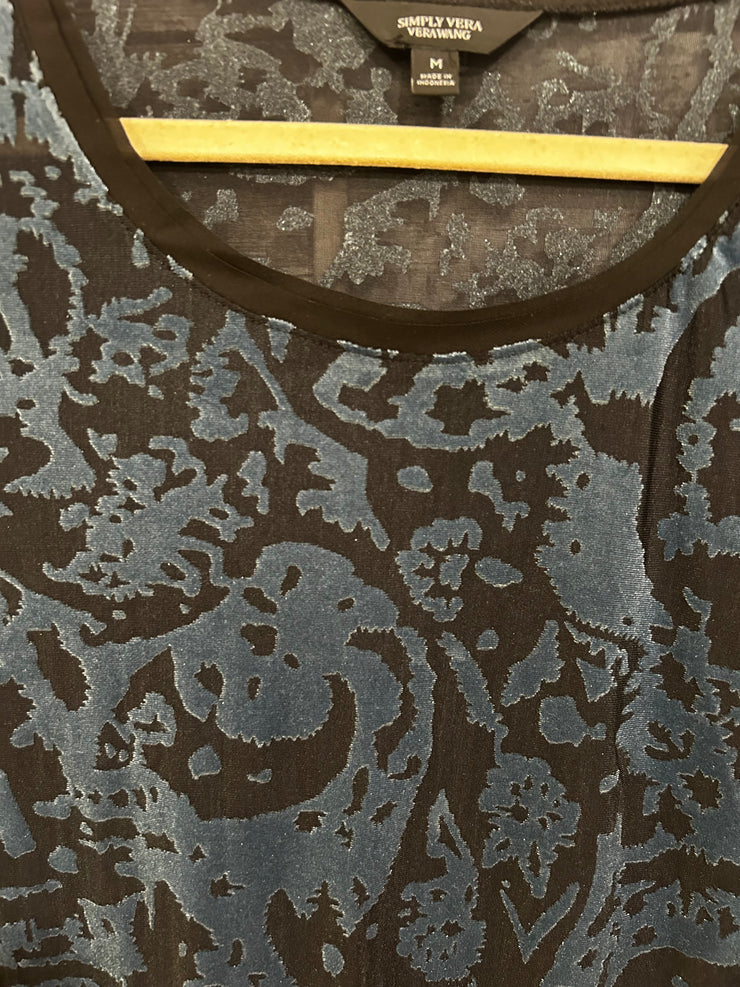 BLACK/BLUE SHEER TOP