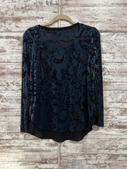 BLACK/BLUE SHEER TOP