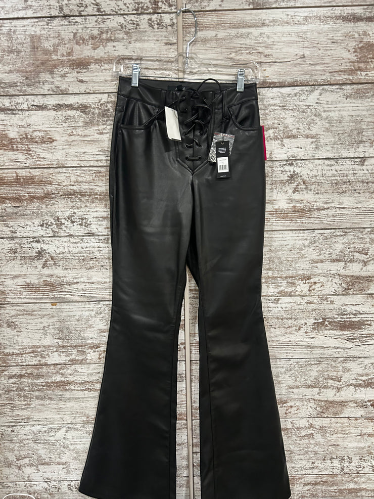 BLACK PLEATHER PANTS-NEW $80