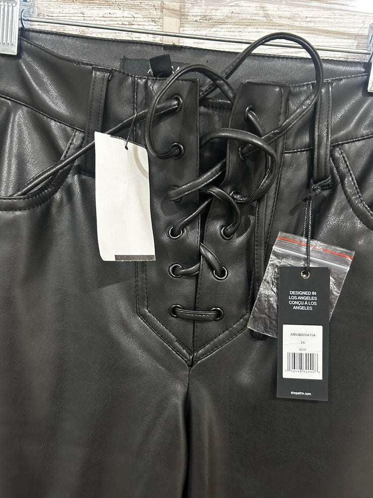 BLACK PLEATHER PANTS-NEW $80