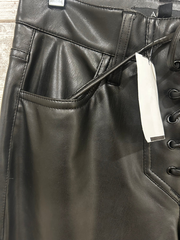 BLACK PLEATHER PANTS-NEW $80