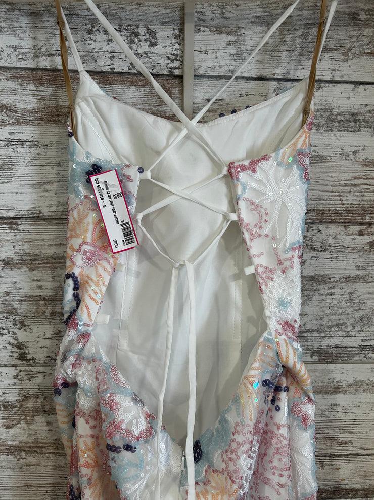 WHITE/FLORAL LONG DRESS (NEW)