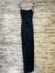 BLACK/BLUE SPARKLY LONG DRESS