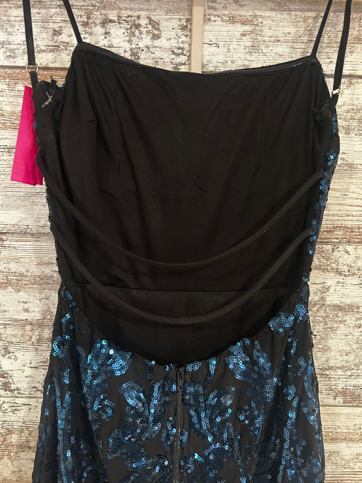 BLACK/BLUE SPARKLY LONG DRESS