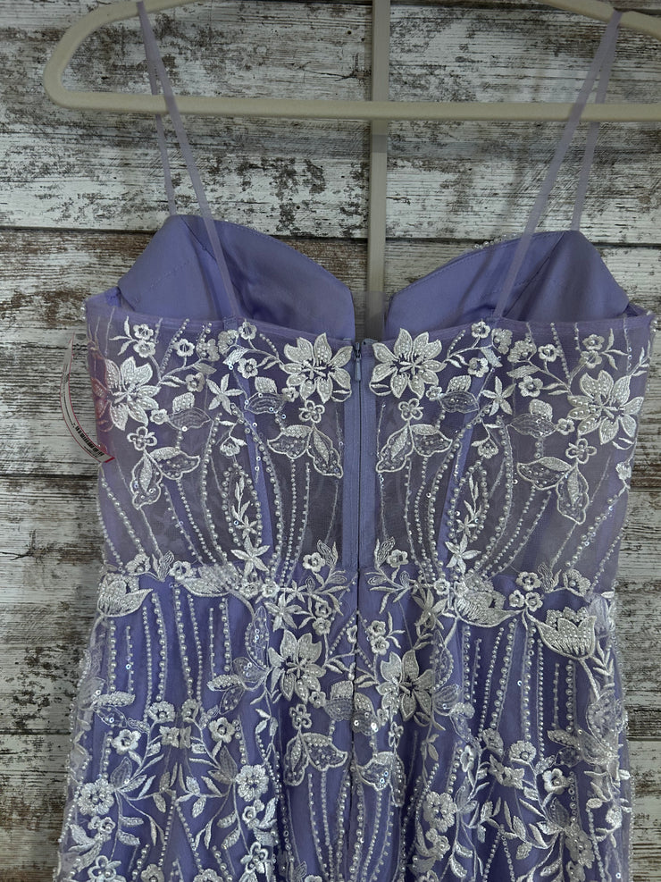 LAVENDER/WHITE FLORAL DRESS