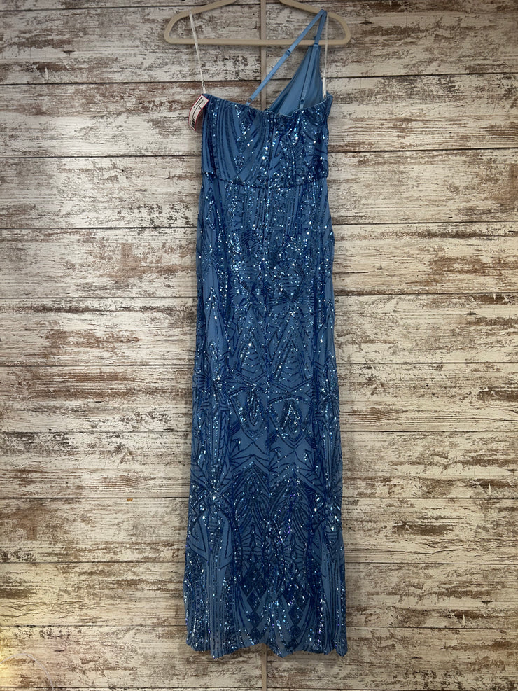 BLUE SPARKLY LONG EVENING GOWN