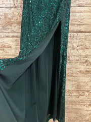 GREEN SPARKLY LONG DRESS