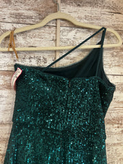 GREEN SPARKLY LONG DRESS