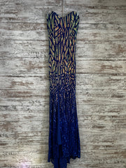 ROYAL BLUE/SILVER SPARKLY DRES