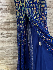 ROYAL BLUE/SILVER SPARKLY DRES