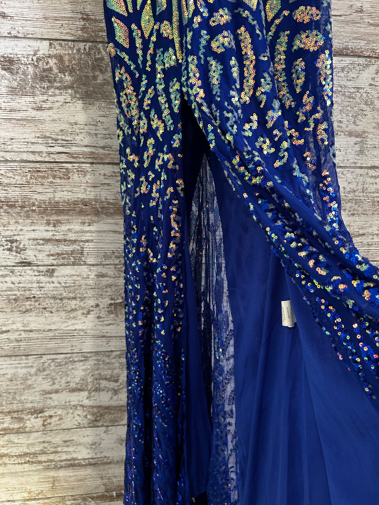 ROYAL BLUE/SILVER SPARKLY DRES