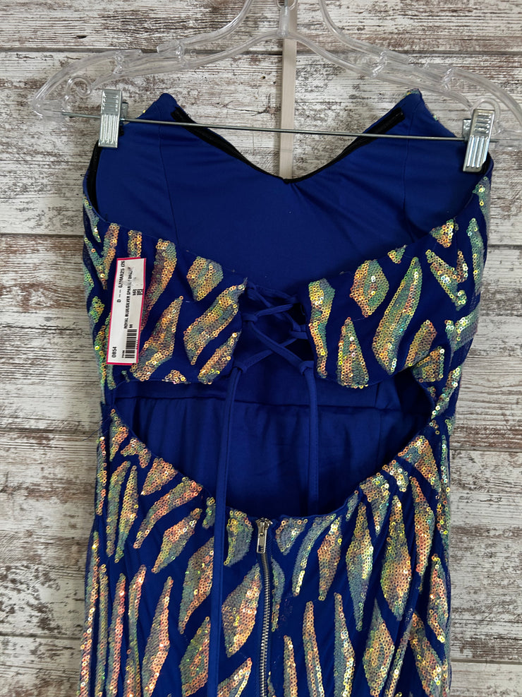ROYAL BLUE/SILVER SPARKLY DRES