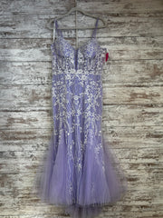 LAVENDER/WHITE LONG DRESS