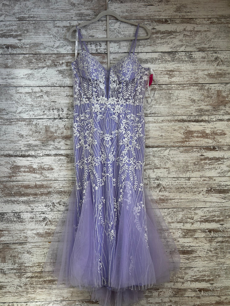 LAVENDER/WHITE LONG DRESS