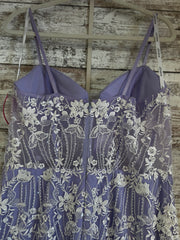 LAVENDER/WHITE LONG DRESS