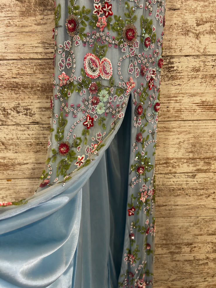 BLUE/FLORAL LONG DRESS (NEW)