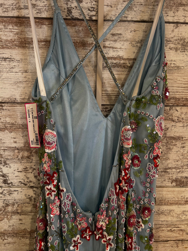 BLUE/FLORAL LONG DRESS (NEW)