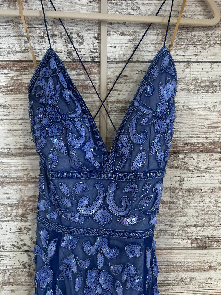 BLUE SEQUIN LONG DRESS (NEW)
