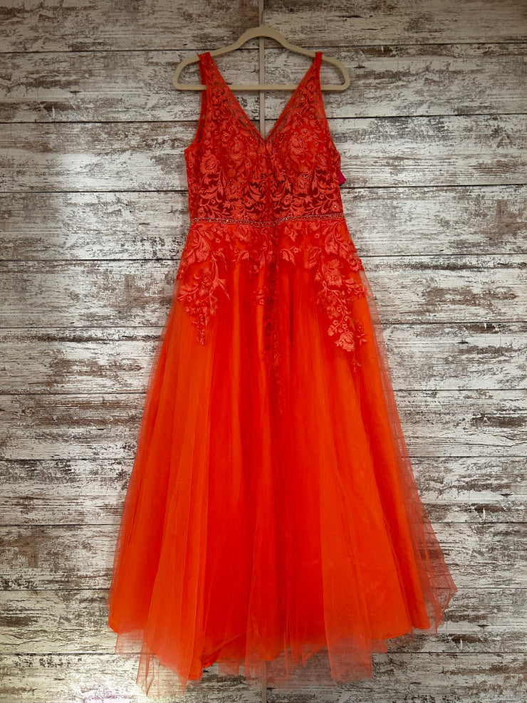 CORAL/FLORAL A-LINE GOWN