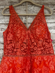 CORAL/FLORAL A-LINE GOWN