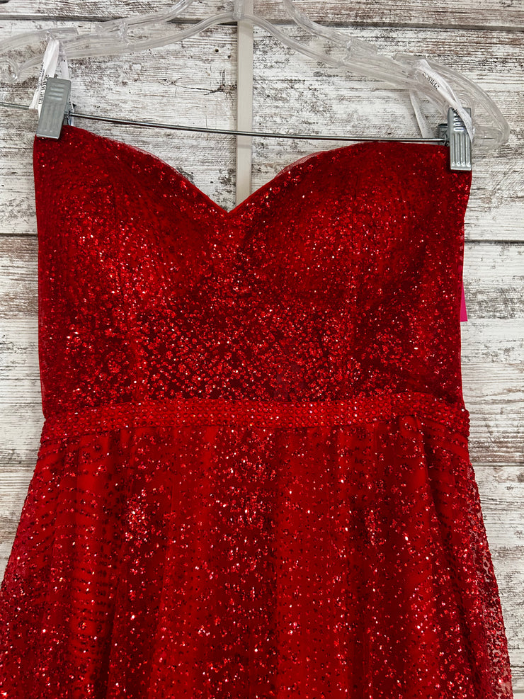RED SPARKLY A LINE GOWN (NEW)
