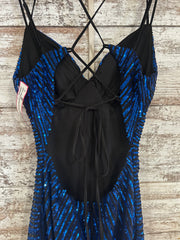 ROYAL BLUE/BLACK SPARKLY DRESS