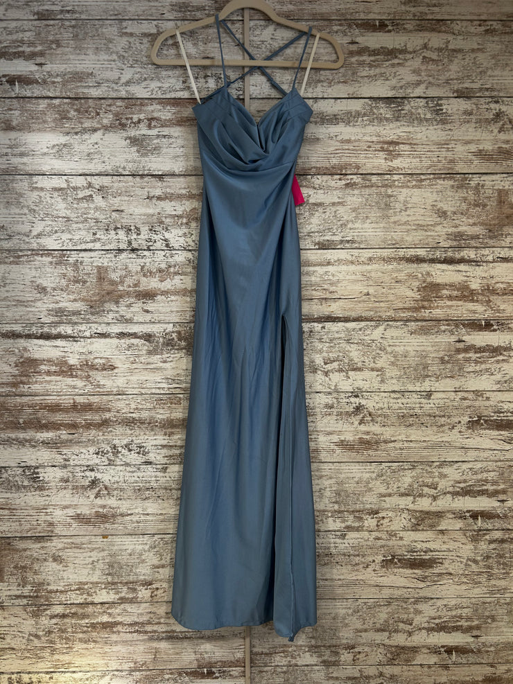 BLUE LONG EVENING GOWN