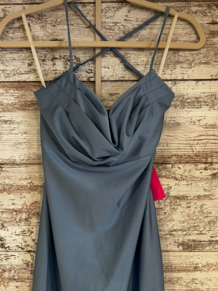 BLUE LONG EVENING GOWN