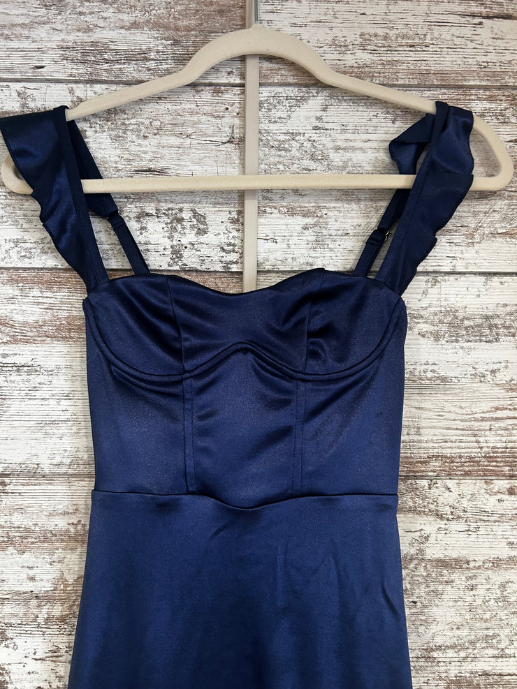 NAVY LONG EVENING GOWN