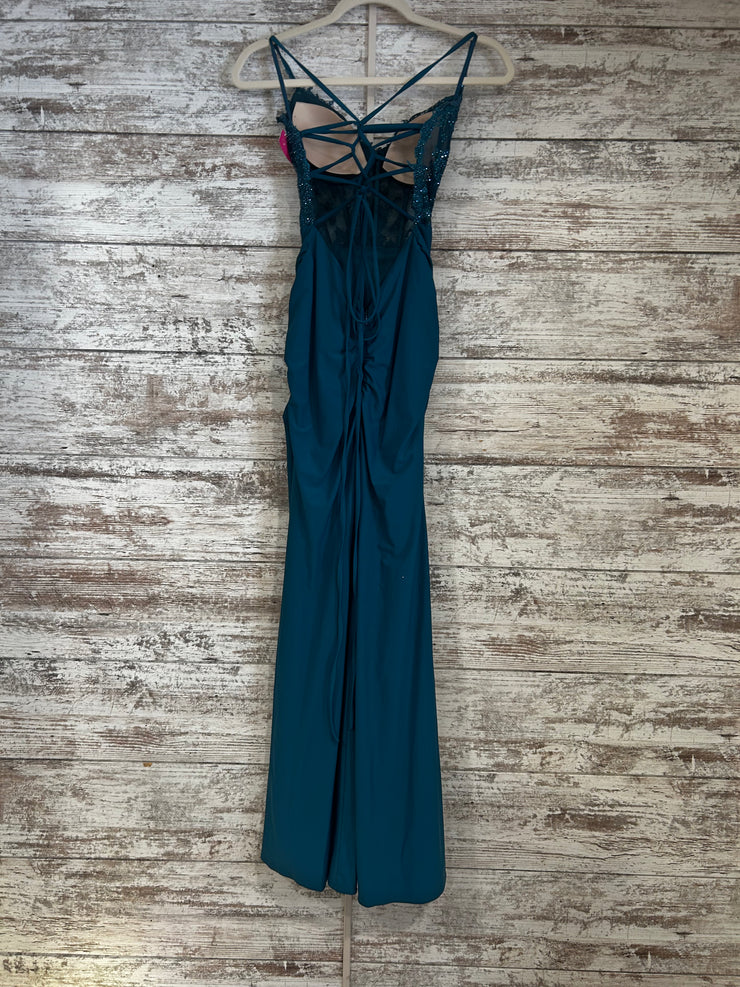 GREEN/TEAL LONG EVENING GOWN