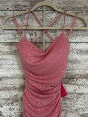 PINK SPARKLY LONG EVENING GOWN