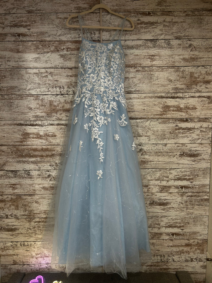 BLUE/WHITE FLORAL A LINE (NEW)