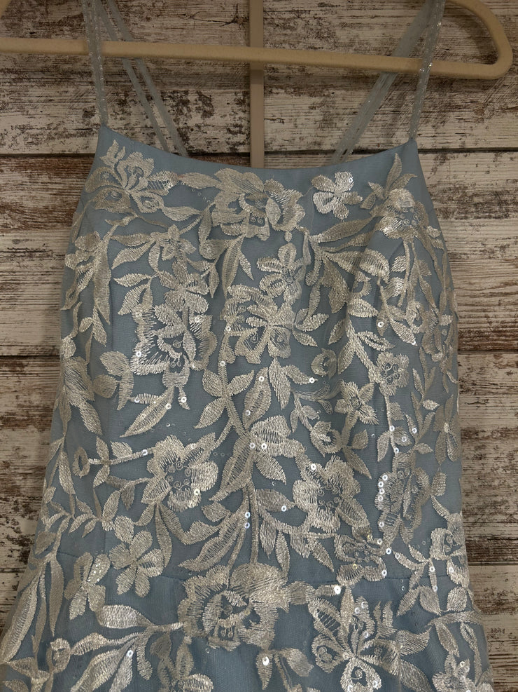BLUE/WHITE FLORAL A LINE (NEW)