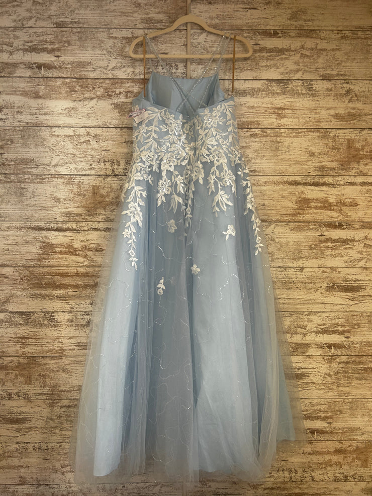 BLUE/WHITE FLORAL A LINE (NEW)