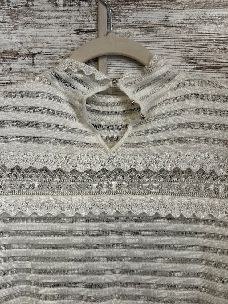 IVORY LONG SLEEVE TOP-NEW $89