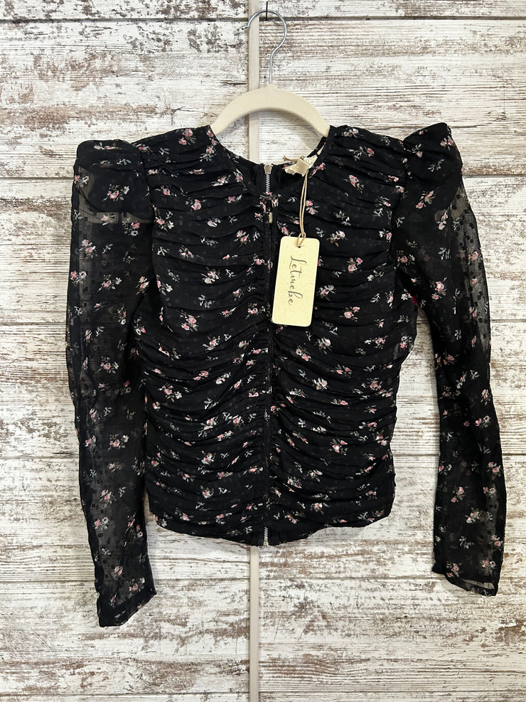 BLACK/FLORAL TOP (NEW) $120