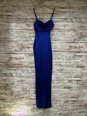 ROYAL BLUE LONG EVENING GOWN