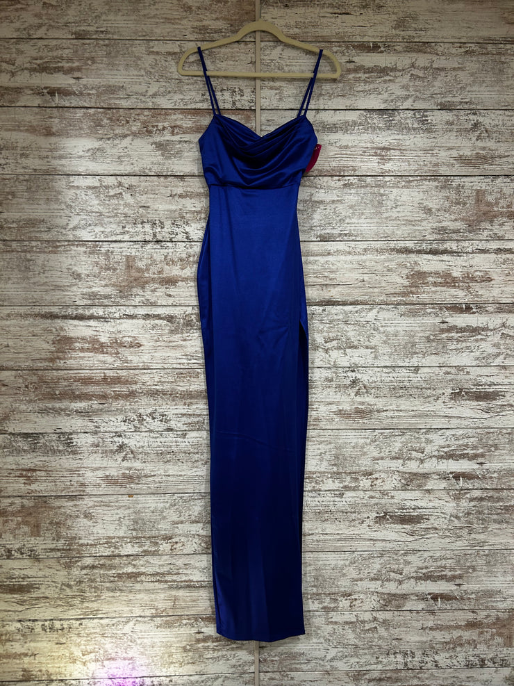 ROYAL BLUE LONG EVENING GOWN