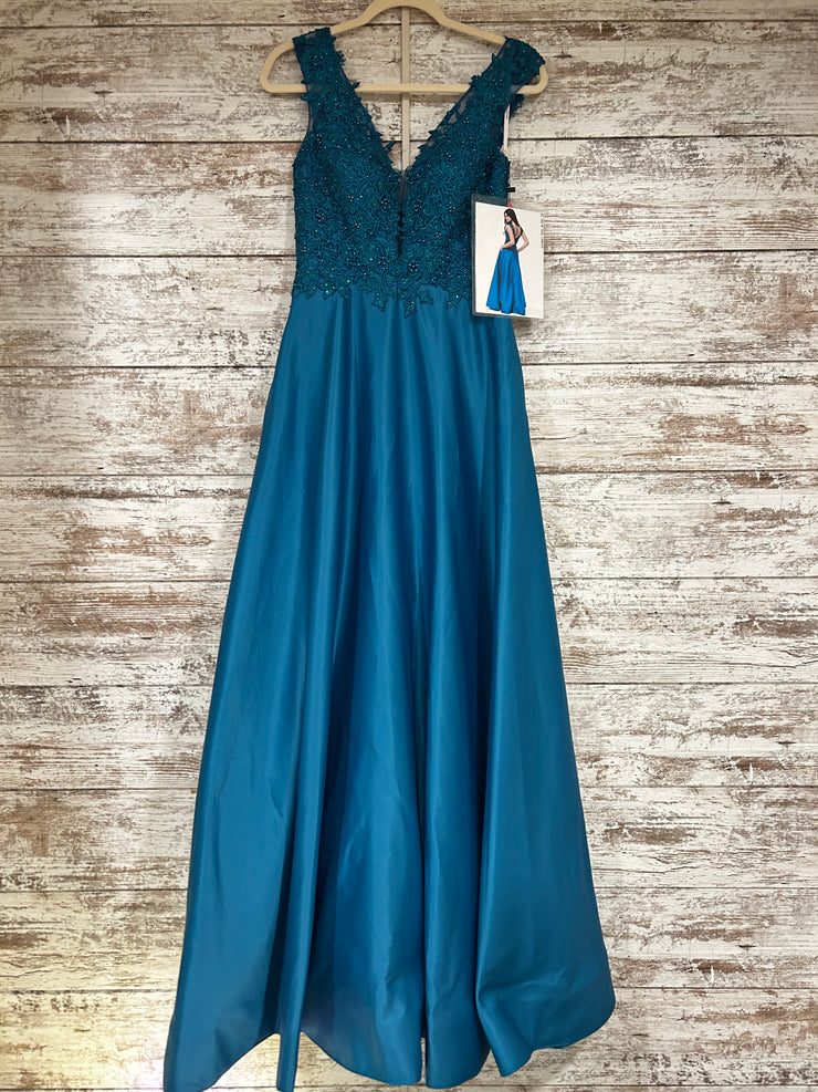 TEAL A LINE GOWN (NEW)