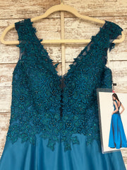 TEAL A LINE GOWN (NEW)