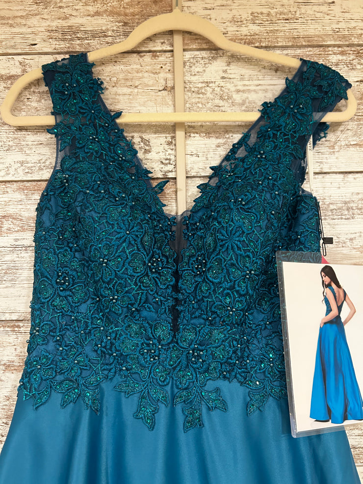 TEAL A LINE GOWN (NEW)