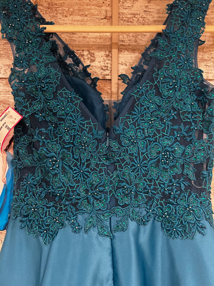 TEAL A LINE GOWN (NEW)