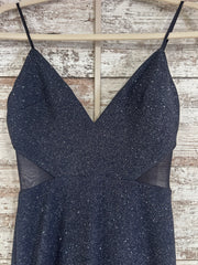 GRAY SPARKLY LONG EVENING GOWN