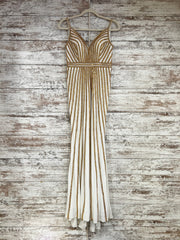 GOLD/WHITE SPARKLY  LONG DRESS