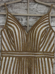 GOLD/WHITE SPARKLY  LONG DRESS